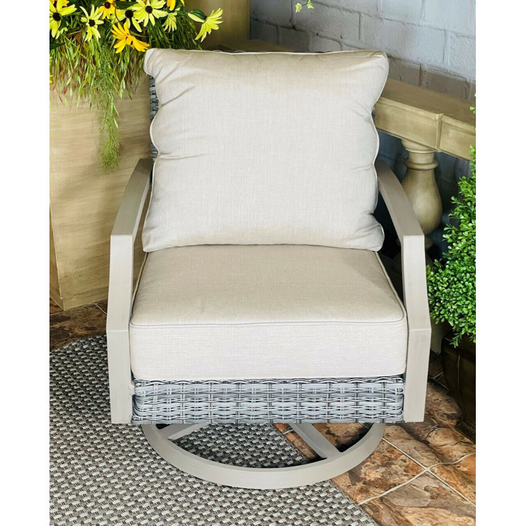 Erwin & Sons Paradise Swivel Patio Chair with Sunbrella Cushions Wayfair